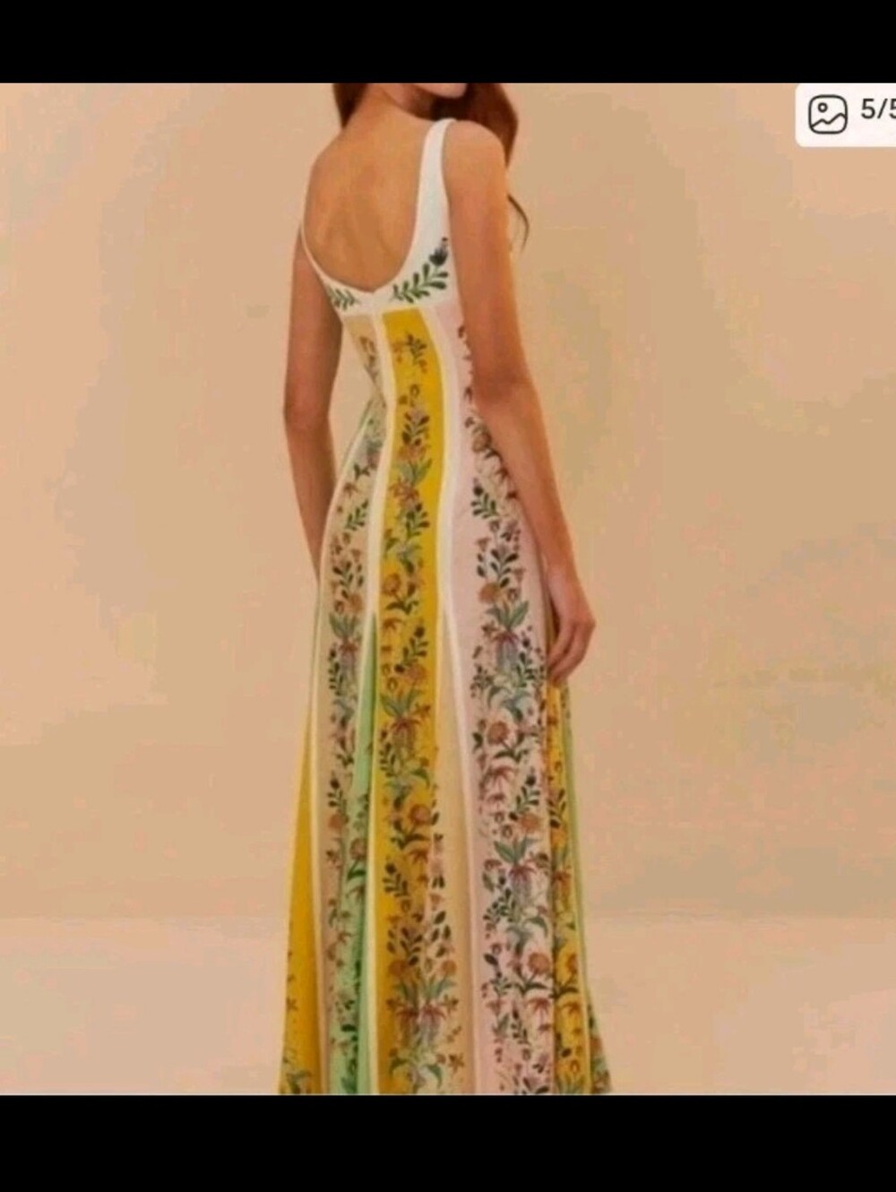Farm Rio Delicate Floral Stripes Maxidress - Picture 6 of 8